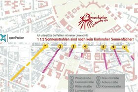 Bild der Petition: 1 1/2 Sonnenstrahlen sind noch kein Karlsruher Sonnenfächer!