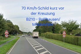 Slika peticije: 50 km/h - mehr Sicherheit für Kinder und Bewohner - an der Kreuzung B210 - Roffhausen/Middelsfähr!
