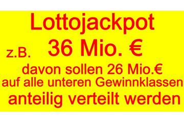 Bild der Petition Ab jetzt: Lottojackpotbetrag größer 10 Mio € soll auf alle unteren Gewinnklassen verteilt werden