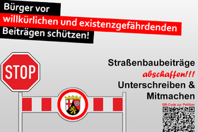 Kép a petícióról:Abschaffung von Straßenausbaubeiträgen in Rheinland-Pfalz