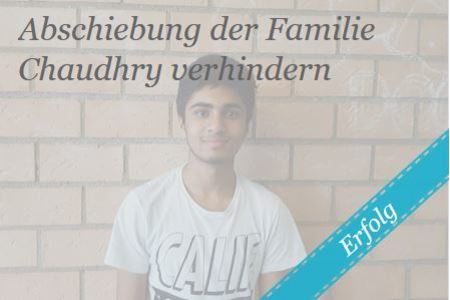 Slika peticije:Abschiebung der Familie Chaudhry verhindern