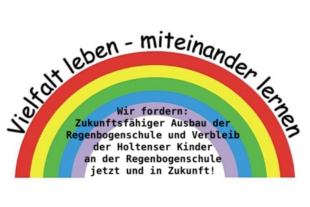 Foto della petizione:Zukunftsfähiger Ausbau der Regenbogenschule und Verbleib der Holtenser Kinder an der Schule