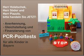 Slika peticije:Anerkennung, Gleichstellung und Finanzierung von PCR-Pooltests für Kinder in Bayern