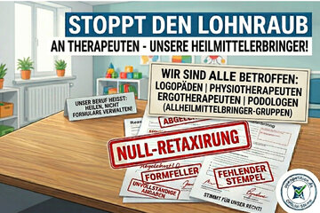 Bild der Petition Arbeit muss bezahlt werden! Schluss mit dem staatlich geduldeten Honorarraub an Therapeuten.