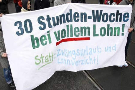 Bild der Petition Arbeitszeit: 30-Stunden-Woche ohne Leiharbeit gegen moderne Sklaverei bei vollem Lohnausgleich