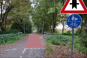 Foto della petizione:Auf dem Willicher Bahntrassenweg sollen Radfahrer an Kreuzungen Vorrang haben