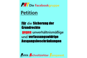 Obrázok petície:Ausgangsbeschränkungen stoppen Grundrechte und Demokratie sichern