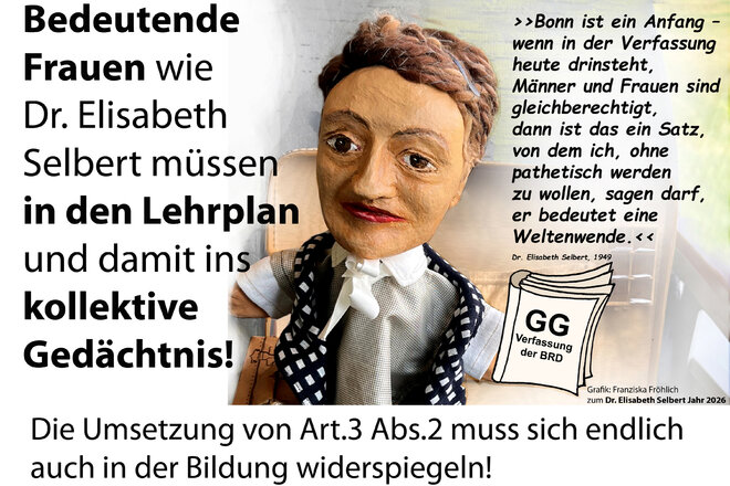 Bedeutende Frauen wie Dr. Elisabeth Selbert müssen in den Lehrplan aller Schularten խնդրագրի պատկերը