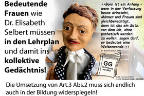Bild der Petition: Bedeutende Frauen wie Dr. Elisabeth Selbert müssen in den Lehrplan aller Schularten