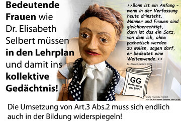 Bild der Petition Bedeutende Frauen wie Dr. Elisabeth Selbert müssen in den Lehrplan aller Schularten