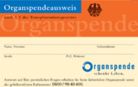 Bild der Petition Behandlung des Themas und Abgabe von Organspendeausweisen an Schulen
