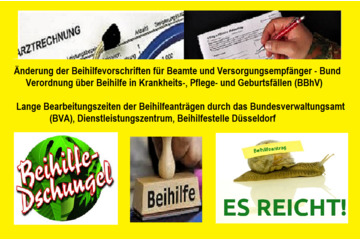 Image of the petition Beihilfevorschriften für Beamte und Versorgungsempfänger und Änderung der Verordnung über Beihilfe