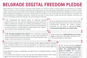 Picture of the petition:Belgrade Digital Freedom Pledge: Recommender Systems as a Public Good