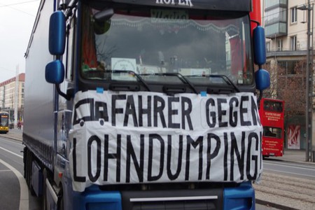 Малюнок петиції:Besserer Mindestlohn und feste Spesen für Berufskraftfahrer