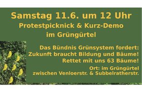 Bild der Petition: Bitte rettet mit uns 63 Bäume in der Kölner Innenstadt im Grüngürtel und stoppt das Bauvorhaben!