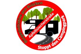 Kuva vetoomuksesta:Bürgerinitiative Pro Brücken gegen die Errichtung eines Campingparks im Gebiet Apfelbüscherstraße