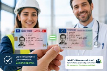 Bild der Petition Bürokratie abbauen: Prüfungsfreier Umtausch türkischer Führerscheine für Fachkräfte in Deutschland!