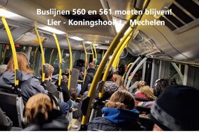 Foto van de petitie:Buslijnen 560 en 561, Lier -Koningshooikt-Mechelen moeten blijven!