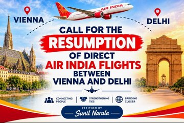 Εικόνα της αίτησης Call for the Resumption of Direct Air India Flights Between Vienna and Delhi