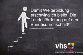 Изображение петиции:Damit Weiterbildung erschwinglich bleibt: Die Landesförderung auf den Bundesdurchschnitt!