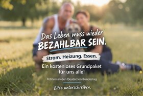 Bild der Petition: Das Leben muss wieder bezahlbar sein: Ein Grundpaket für Strom, Heizung und Essen für uns alle!