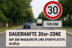 Picture of the petition:Dauerhafte Tempo-30-Zone für die Sportplatz/Magazinstraße 51147 Köln – Sicherheit für unsere Kinder