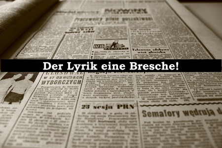 Снимка на петицията:Der Lyrik eine Bresche – für ein Gedicht je Ausgabe einer Zeitung