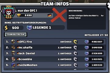 Bild der Petition Der Teamname „nur der OFC“ im Spiel „Hill Climb Racing 2“ muss dringend geändert werden!