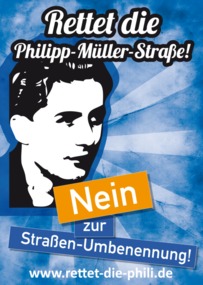 Foto van de petitie:Die Philipp-Müller-Straße in Halle (Saale) muss bleiben – NEIN zum Stadtratsbeschluss vom 28.03.2012