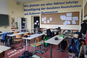 Kép a petícióról:Sofortige Beseitigung der desolaten Raumsituation am Eckener-Gymnasium
