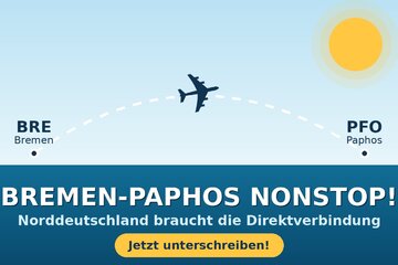 Bild der Petition Direktflug Bremen - Paphos: Verbindet Norddeutschland endlich mit Zypern!