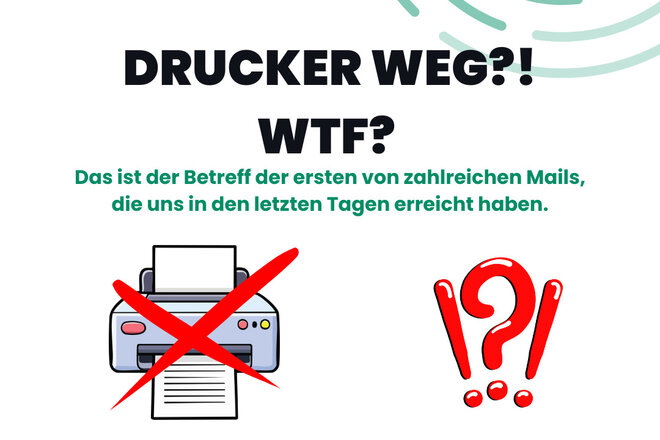 Bilde av begjæringen Drucker erhalten - Keine Sparmaßnahmen auf unsere Kosten!