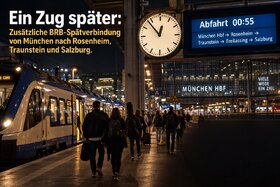 Bild der Petition: Ein Zug später: Zusätzliche BRB-Spätverbindung von München nach Rosenheim, Traunstein und Salzburg