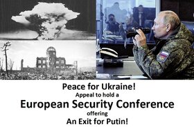 Kép a petícióról:Eine Europäische Sicherheitskonferenz zur Beendung des Ukraine-Kriegs und der Atomkriegsgefahr!
