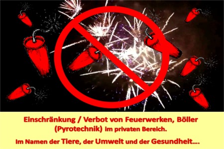 Изображение петиции:Einschränkung/Verbot von Feuerwerken im privaten Bereich. Im Namen der Tiere, Umwelt und Gesundheit