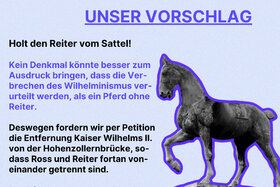 Bild der Petition: Ende des Hohenzollern-Kults - Reframing des Kaiser Wilhelm II. Reiterstandbildes in Köln