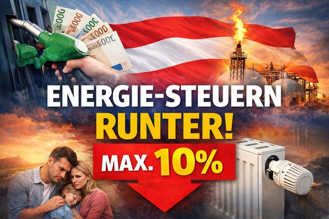 請願書 Energie muss leistbar bleiben, Senkung der Besteuerung auf Treibstoffe, Heizöl und Gas の画像