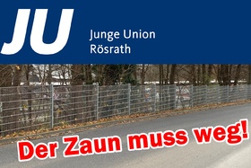 Foto van de petitie:Entfernung des Zauns am Rösrather Bahnhof