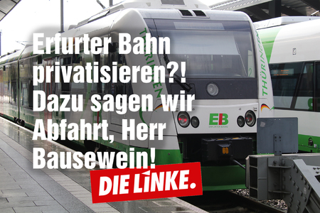 Kép a petícióról:Erfurter Bahn bleibt kommunal!