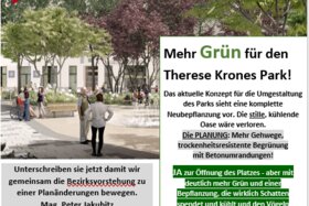 Bild der Petition: Erhalt der Grünfläche am Nestroyplatz 1020 Wien