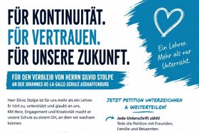 Bild der Petition: # Erhalt unseres Lehrers Herrn Stolpe an der Johannes\-de\-la\-Salle\-Berufsschule Aschaffenburg