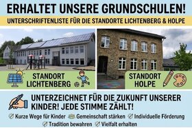Bild der Petition: Erhaltet unsere Grundschulen in Lichtenberg und Holpe! - Kurze Beine, kurze Wege.