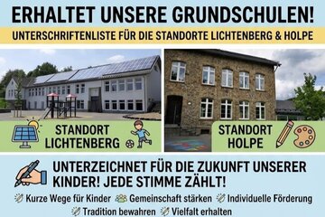 Image of the petition Erhaltet unsere Grundschulen in Lichtenberg und Holpe! - Kurze Beine, kurze Wege.