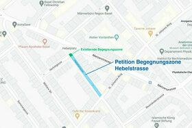 Picture of the petition:Establish a pedestrian zone (speed 20) in Hebelstrasse