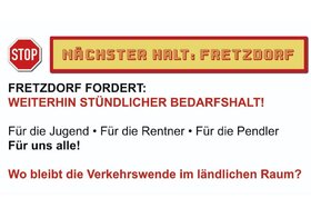 Bild der Petition: Forderung eines stündlichen Bedarfshalts für Fretzdorf!!!