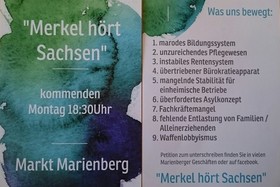 청원서 이미지: "Frau Merkel hört Sachsen "