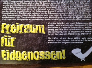 Photo de la pétition :Freiräume für Eidgenossen