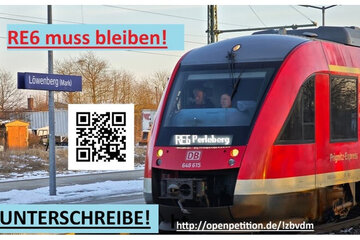 Image of the petition Für die Beibehaltung der neuen Streckenführung des RE6 über Löwenberg!