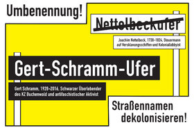 Foto van de petitie:Für die Umbenennung des Erfurter Nettelbeckufers in Gert-Schramm-Ufer