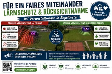 Bild der Petition Für ein faires Miteinander: Lärmschutz und Rücksichtnahme bei Veranstaltungen des MTV Engelbostel